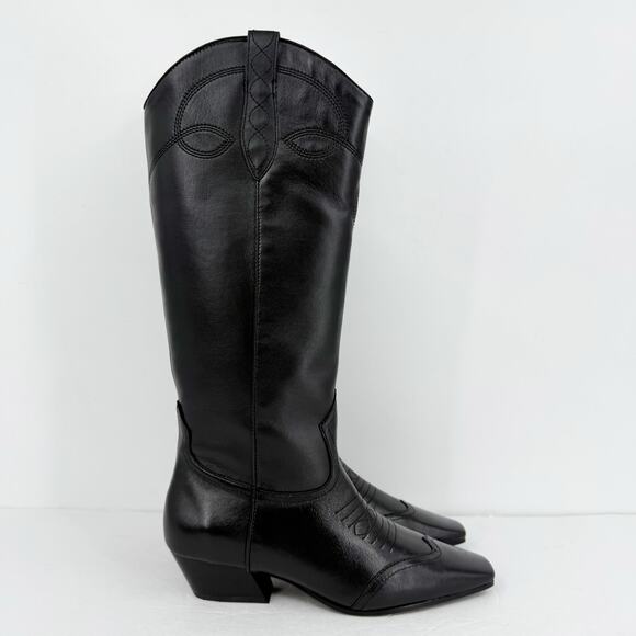 Steve Madden Womens Dollie Knee High Boots US 9 M Black Leather NWOB - Picture 4 of 12